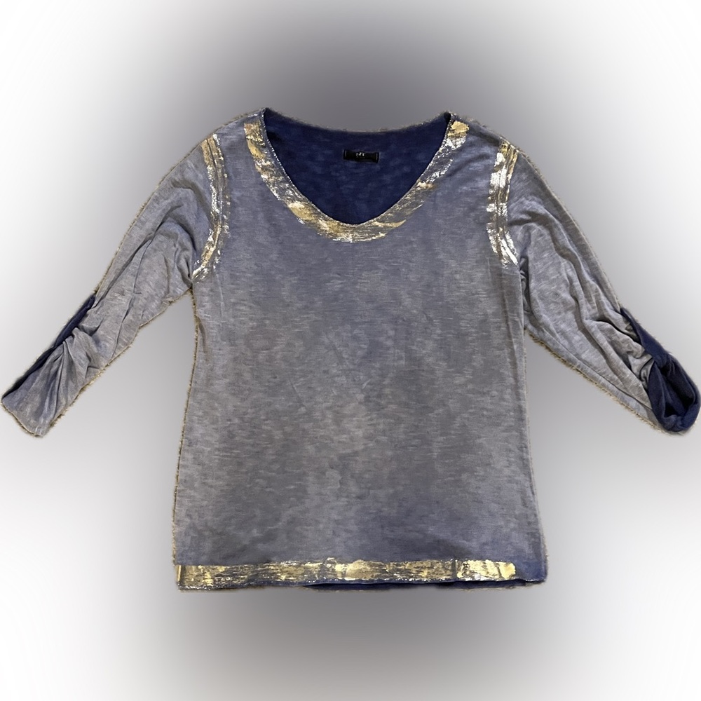 NT by Amati Blue and Gold Blouse